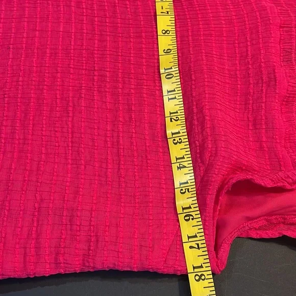 Cece women’s Hot Pink,Red,Ruffle flutter shirt, sleeveless,Mock neck, Size Large - Picture 6 of 12